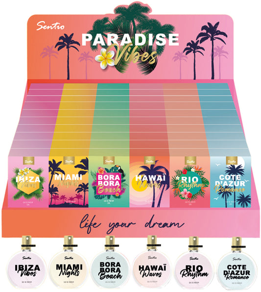 Wholesale counter displays - Perfume Sentio 15ml 60pcs plus 6 free testers -PARADISE VIBES