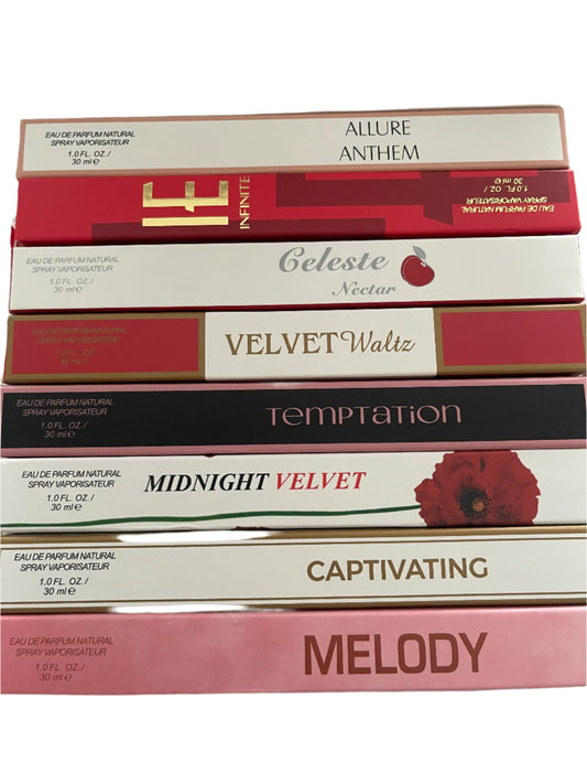 New bespoke gift boxes of 8 x 30ml  LADIES Designer Inspired perfumes - total 240ml